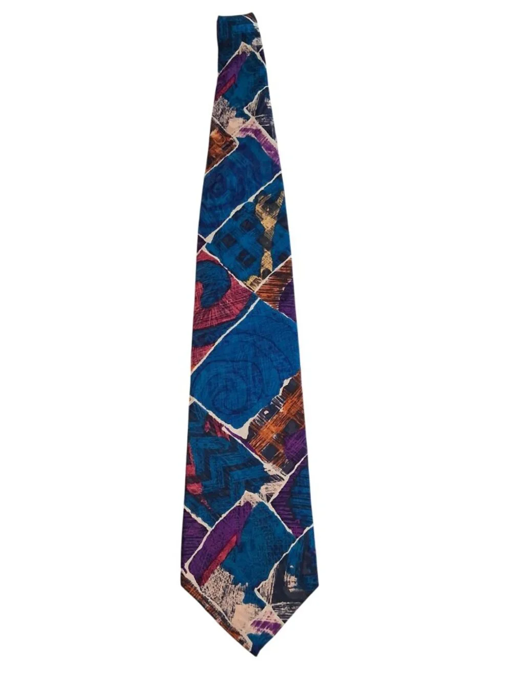 Strathmore by Anderson 100% Silk Tie Bold Abstract Pattern Multi-Color USA